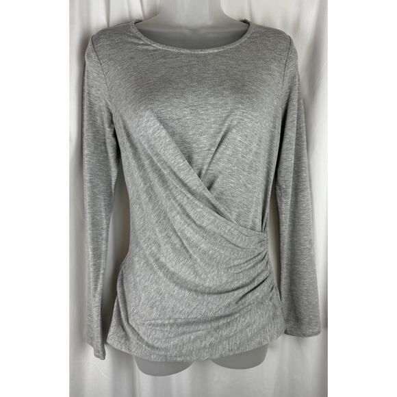 Ann Taylor Ruching Long Sleeves Blouse, Gray, Sz: S, 57-19 - Picture 13 of 15